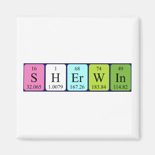 Sherwin periodic table name magnet