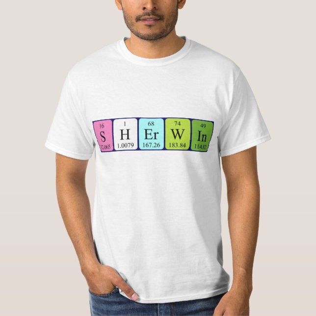 Sherwin periodic table name shirt (Front)