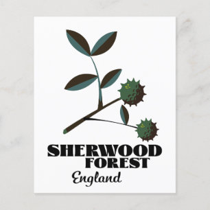 Sherwood Forest England travel poster Flyer
