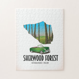 Sherwood Forest Nottinghamshire map Jigsaw Puzzle
