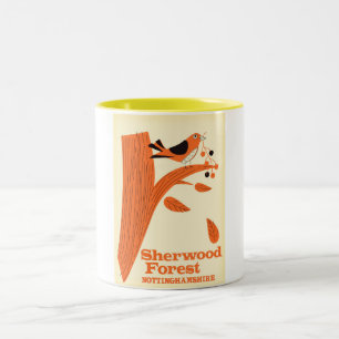 Sherwood Forest, Nottinghamshire travel poster Two-Tone Coffee Mug