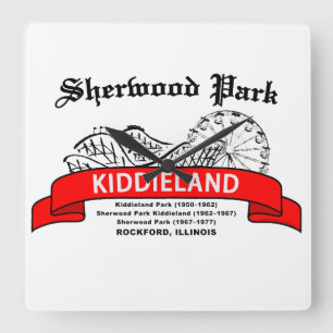 Sherwood Park Kiddieland, Rockford, IL Square Wall Clock