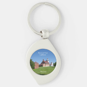 Sherwood Point Lighthouse metal key chain