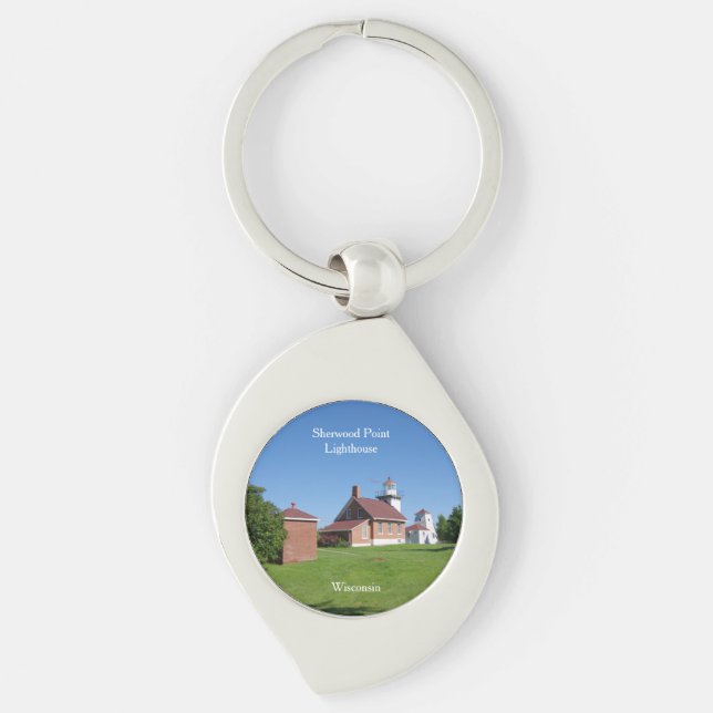 Sherwood Point Lighthouse metal key chain (Front)