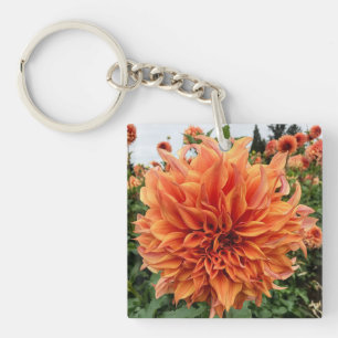 Sherwood's Peach Dahlia Key Ring