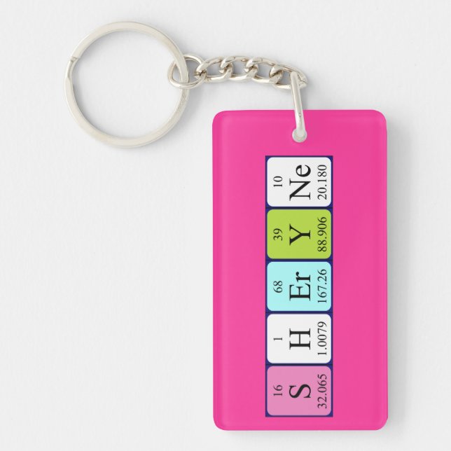 Sheryne periodic table name keyring (Front)