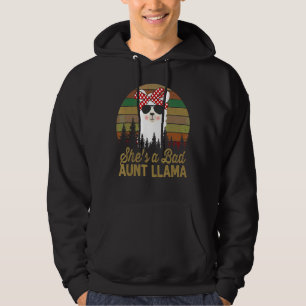She's A Bad Aunt Llama Mama For Womens Llama Hoodie
