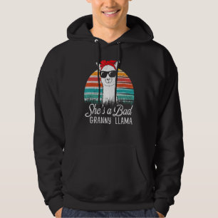 She's A Bad Granny Llama  Womens  Mothers Day Hoodie