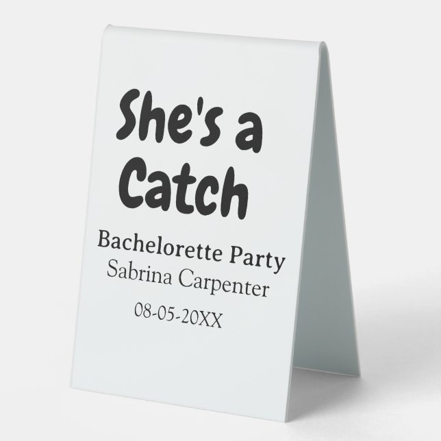 She's a catch bachelorette party name date simple  (Front)