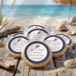 She's A Catch Coastal Bachelorette Party Classic Round Sticker