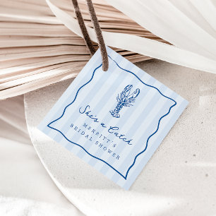 She's a Catch Coastal Lobster Bridal Shower Favour Tags