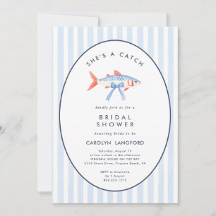 She's a Catch Fishermans Aesthetic Bridal Shower Invitation