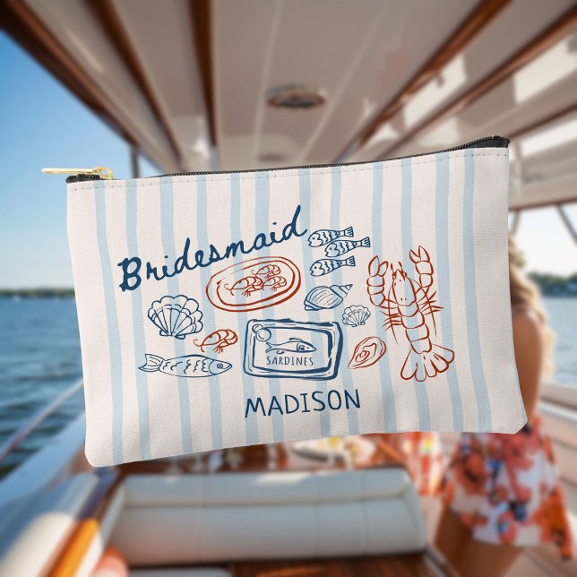 She's a Catch Seafood Bachelorette Accessory Pouch (Creator Uploaded)