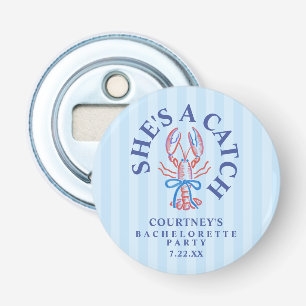 She's A Catch Summer Coastal Bachelorette Party Bottle Opener