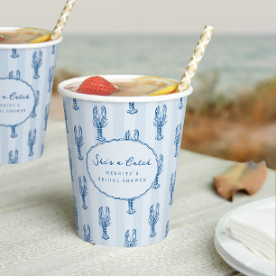 She's A Catch Summer Lobster Bridal Shower Paper Cups