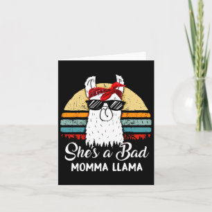 She's A D Momma Llama Funny Retro Vintage Mama Card