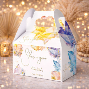 She's a Gem Birthday Crystals Girl's watercolor Favour Box