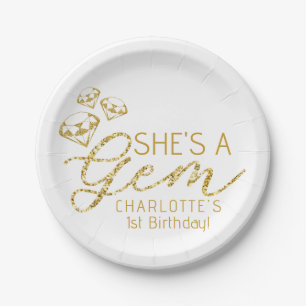 She's A Gem Birthday Party Paper Plate