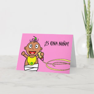 She's a girl! Congratulations on Baby Girl, Spanis Card