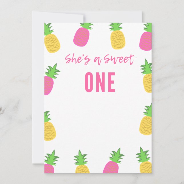 She's A Sweet ONE - 1st Birthday Party Invitation (Front)