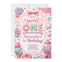 She's a Sweet One Birthday Invitation Template