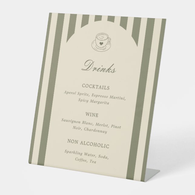 She's A Tini Bit Older Birthday Drinks Menu Pedestal Sign (Front)