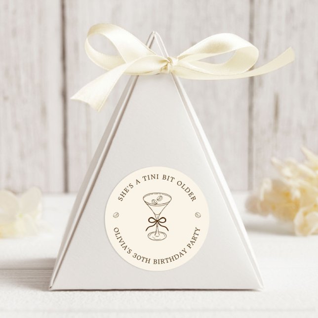 She's A Tini Bit Older Coffee Martini Birthday Classic Round Sticker (Creator Uploaded)