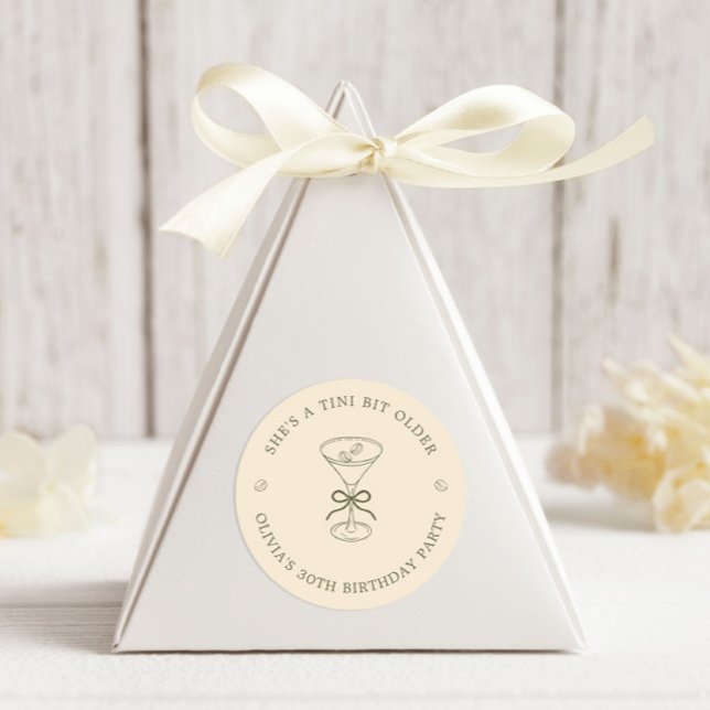 She's A Tini Bit Older Coffee Martini Birthday Classic Round Sticker (Creator Uploaded)