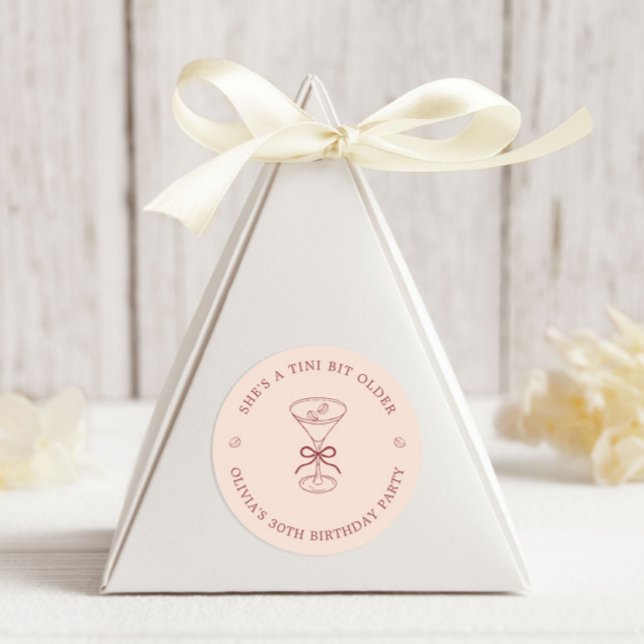 She's A Tini Bit Older Coffee Martini Birthday Classic Round Sticker (Creator Uploaded)