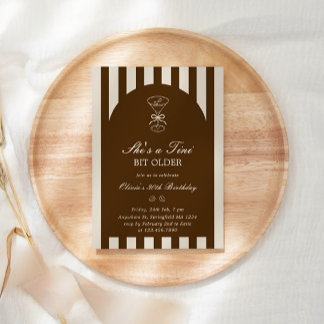 She's A Tini Bit Older Coffee Martini Birthday Invitation