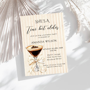 She's A Tini Bit Older Martini Espresso Invitation