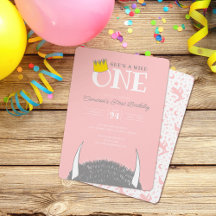 She's a Wild One - 1st Birthday Crown Pink