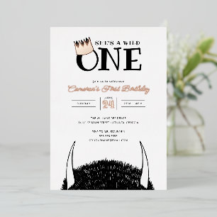 She's a Wild One - 1st Birthday Gold Crown Foil