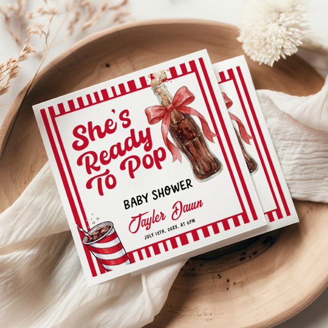 She's about to pop Baby Shower Napkin (Creator Uploaded)