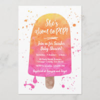 She's about to POP Baby Shower Popsicle Invitation