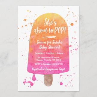 She's about to POP Baby Shower Popsicle Invitation