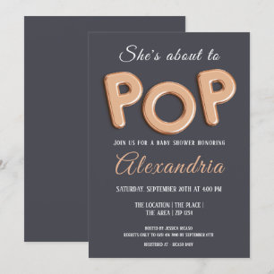 Shes About To Pop Baby Shower Unisex Invitation