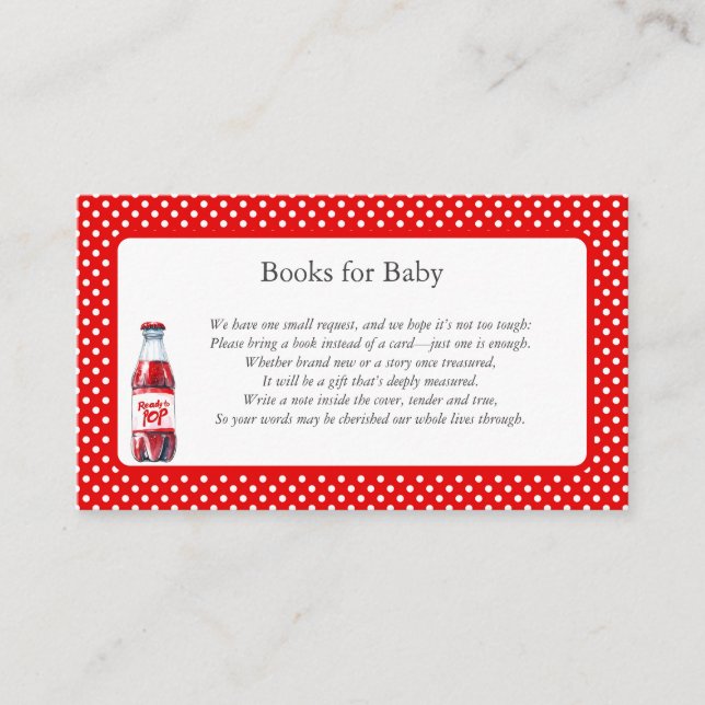 She's About to Pop Popcorn Pop Soda Baby Shower  Enclosure Card (Front)