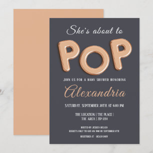Shes About To Pop Unisex Baby Shower Invitation