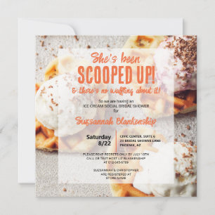 She's Been Scooped Ice Cream Heart Shaped Waffle Invitation