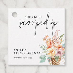 She's Been Scooped Up Bridal Shower Favour Tags