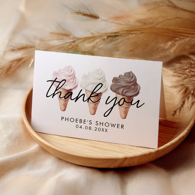 She's Been Scooped Up Bridal Shower Folded Thank You Card (Creator Uploaded)