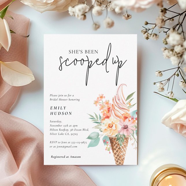 She's Been Scooped Up Bridal Shower Invitation (Creator Uploaded)