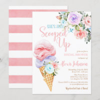 She's Been Scooped Up Bridal Shower Invitation