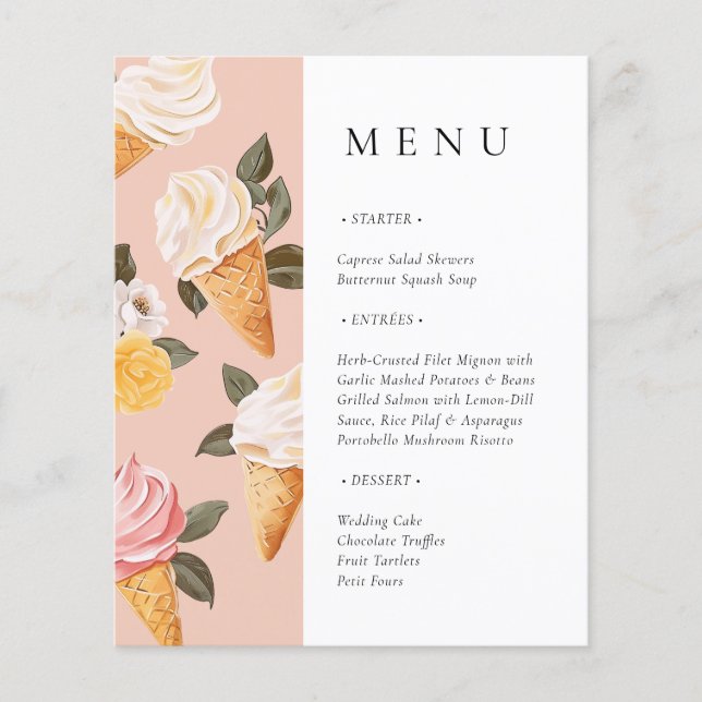 She's Been Scooped Up Bridal Shower Menu (Front)