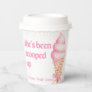 She's Been Scooped Up Bridal Shower Paper Cup