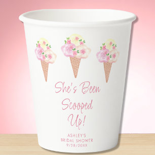 She's Been Scooped Up Bridal Shower Paper Cups