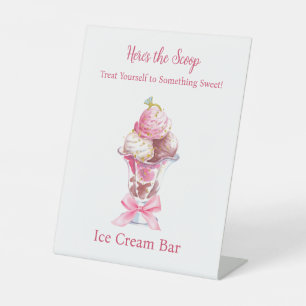 SHE'S BEEN SCOOPED UP BRIDAL SHOWER PEDESTAL SIGN