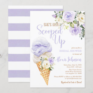 She's Been Scooped Up Bridal Shower (Purple) Invitation