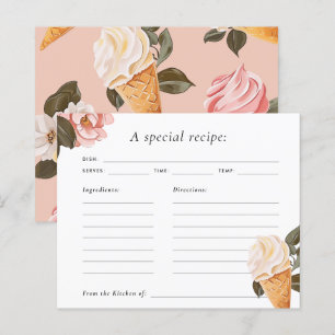 She's Been Scooped Up Bridal Shower Recipe Card